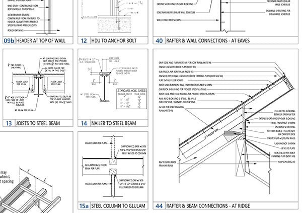 example of the detail level provided to the builder