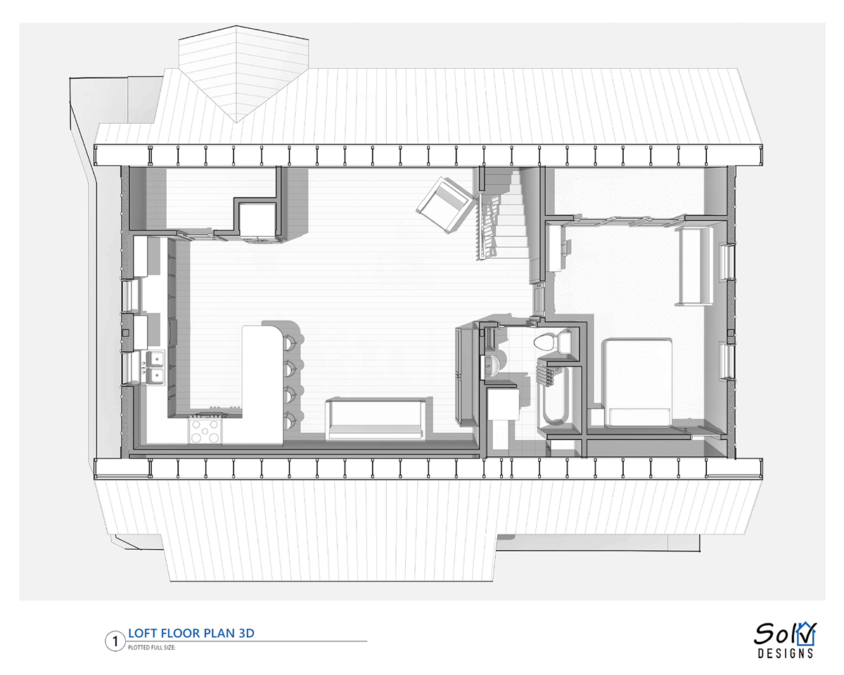 3D Floor Plan Gray thumbnail